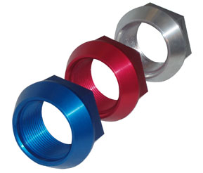 Hex nuts set of 4 anodized